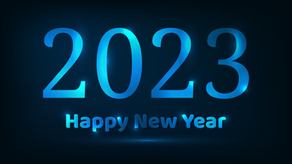 2023 Happy New Year neon background