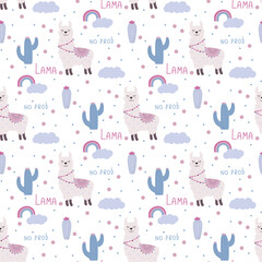 seamless pattern with alpaca 