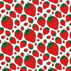 Seamless pattern with silhouette of strawberries