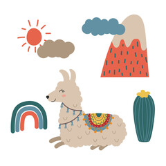 cute alpaca and decor  © Olga