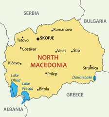 Republic of North Macedonia -  vector map
