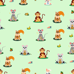 fun pattern with funny animals