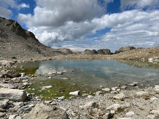 The Jöriseen (Joeriseen or Joriseen) - group of Alpine lakes located ih the Silvretta Alps mountain range and in the Swiss Alps massif, Davos - Canton of Grisons, Switzerland (Kanton Graubünden)