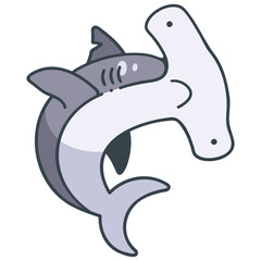 Hammer head shark icon - obrazy, fototapety, plakaty