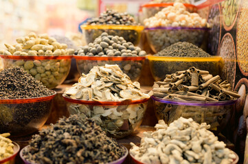 colorful spices on the Grand Souq in Dubai