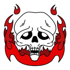 cool skull character illustration