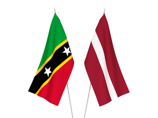 Latvia and Federation of Saint Christopher and Nevis flags