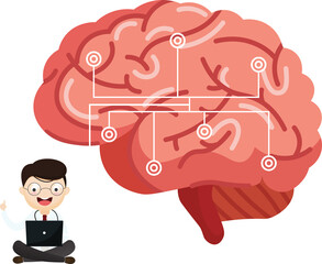 Hemorrhagic brain stroke concept. Apoplexy, cerebral hemorrhage, headache problem. Apoplectic and cva disease, bleeding in human head.