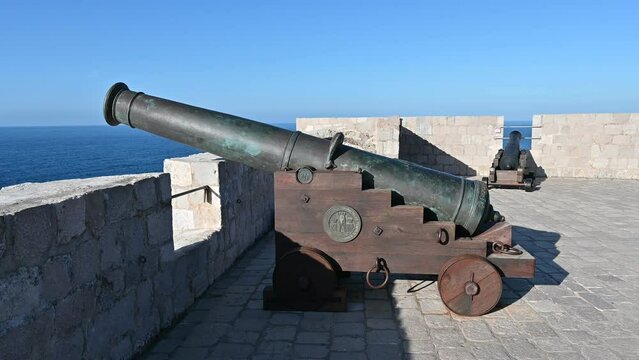  Cannon on the ramparts of Fort Lovrijenac in Croatia.