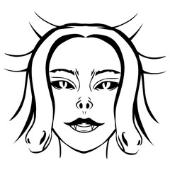 medusa hand drawn line art desin