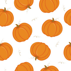 Pumpkin seamless pattern.  Vector repeating printing
