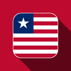 Liberia flag, official colors. Vector illustration.
