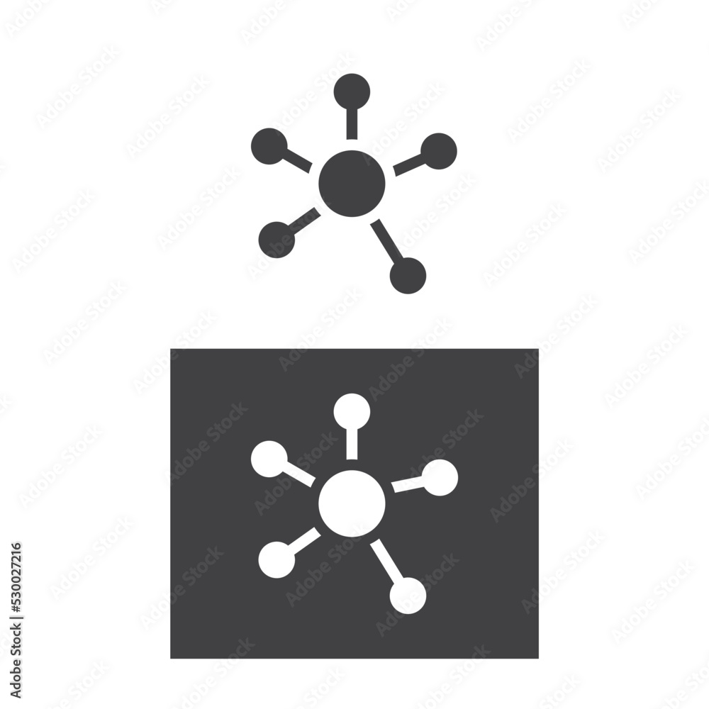 Poster simple connection line and business network icon.