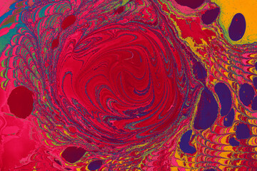 Abstract ebru marbling texture background design.