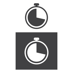 Clock vector, icon in two different versions.