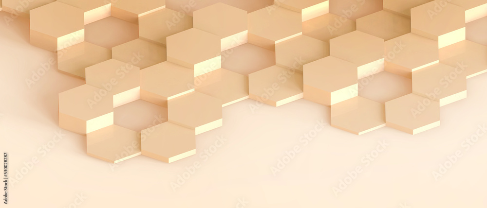 Poster abstract background. creative idea futuristic hexagonal shape with network business concept on yello