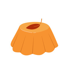 Cartoon sweet bun, cupcake icon isolated on white background. Pie or bakery flat vector illustration. Hand drawn pudding, dessert icon