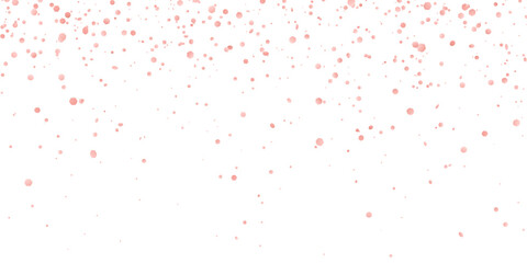 Rose gold glitter confetti on white background. Vector