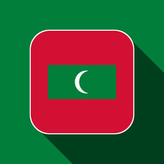 Maldives flag, official colors. Vector illustration.