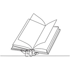 continuous line drawing of a professor's law material book