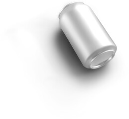 Mockup of an aluminum can 0.330, png, iron bottle for soda, water, isolated.