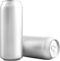 Mockup of an aluminum can 0.5, png, iron bottle for soda, water, isolated. Set.
