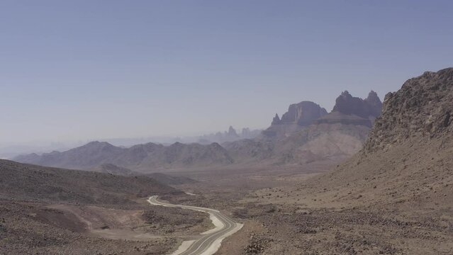 Aerial, Mountainous Tabuk Region, Saudi Arabia