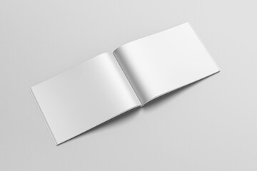 Blank landscape opened magazine mockup