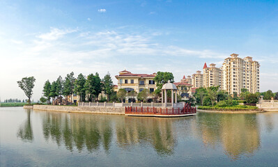 Obraz premium Chinese living quarters, residential buildings.