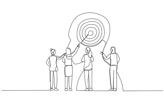 line art team pointing at target clip art preview