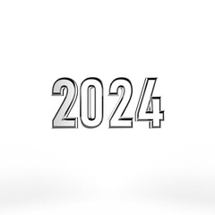 2024 3D Rendering 数字 年 透過PNG