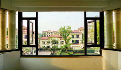 Chinese living quarters, residential buildings.