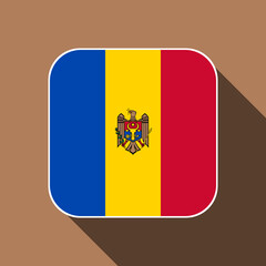 Moldova flag, official colors. Vector illustration.