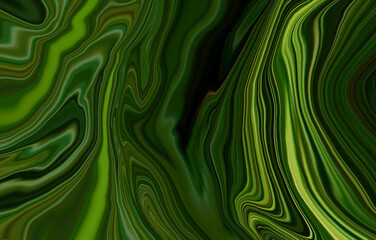 Psychedelic dark green colour trippy abstract art background design. Trendy dark green marble style. Ideal for web, advertisement, prints, wallpapers.	