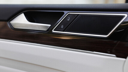 door handle in the interior of a luxury car