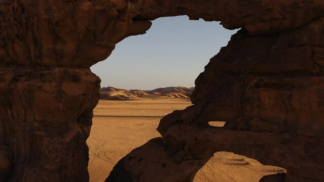 Aerial, Arch Rock, Jabal Kharab, Tabuk Region, Saudi Arabia