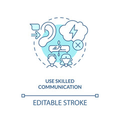 Use skilled communication turquoise concept icon. Fixing relationship after big fight abstract idea thin line illustration. Isolated outline drawing. Editable stroke. Arial, Myriad Pro-Bold fonts used