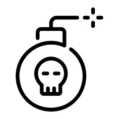 bomb line icon