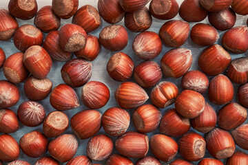 Healthy natural hazelnuts. Raw nuts texture