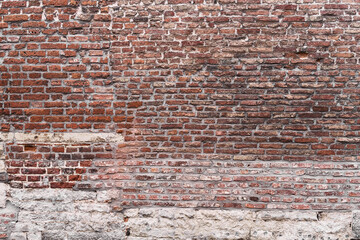 Naklejka premium Decay brick wall surface background