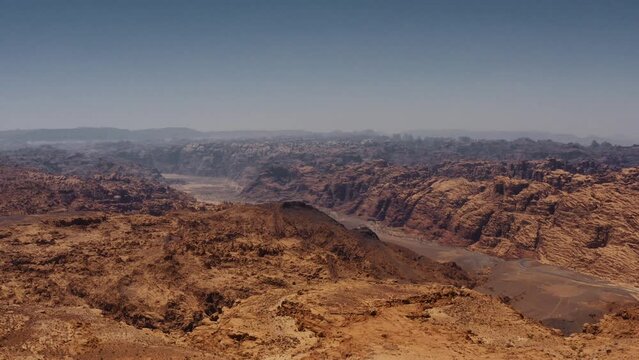 Aerial, Mountainous Tabuk Region, Saudi Arabia