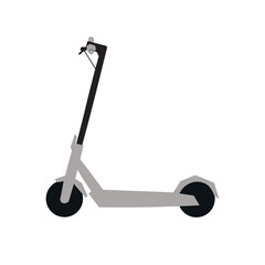 Electric scooter vector illustration. Hand drawn green transport in simple contemporary style