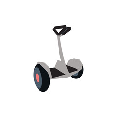 Electric gyroscooter vector illustration. Hand drawn green transport in simple contemporary style
