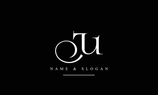UJ, JU, U, J abstract letters logo monogram