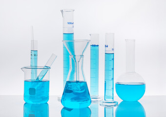 Photo of biochemistry glassware experiment