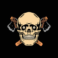 skull tattoo illustration vector design