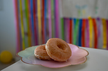 blurred image of donuts 