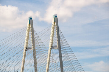 Fototapeta premium Cable-stayed bridge against the sky