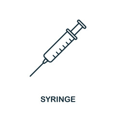 Syringe icon. Simple element from medical services collection. Filled monochrome Syringe icon for templates, infographics and banners