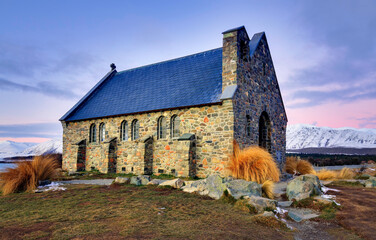 Tekapo Church of the Good Shephard in winter